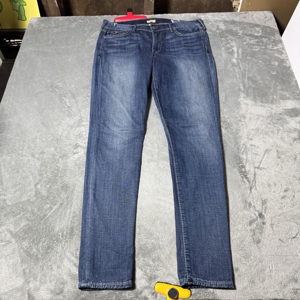 True Religion Halle Mid Rise Super Skinny Jeans Size 30‎ Medium Wash Denim